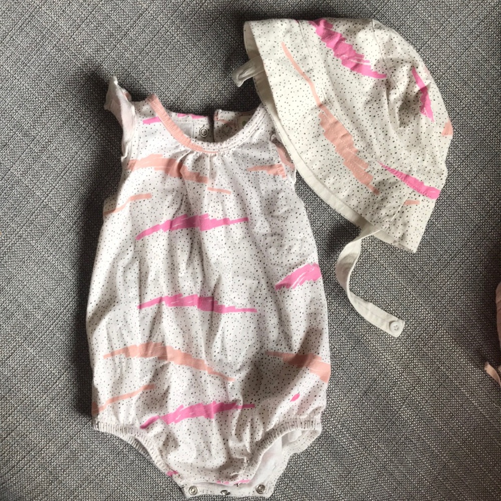 Matching summer Romper and Hat